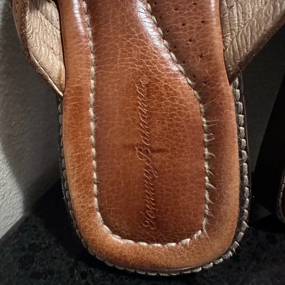 Tommy Bahama Anchors Away Leather Flip Flops Mens Size 12 - Picture 3 of 4